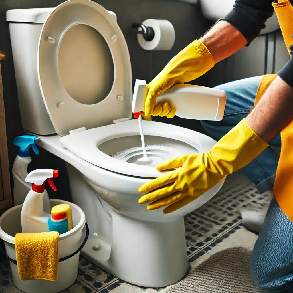 Planche de stickers 'Les Mains qui nettoient les Toilettes ...' - 20x70